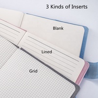 Carnets à couverture rigide en tissu velours pour femmes, carnets à grille avec boucle magnétique, carnet en velours A5