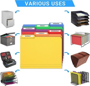 Trung quốc hàng hóa bán buôn 100 mỗi hộp Fastener tập tin thư mục gia cố cắt 1/3 Tab thư Kích thước Manila tập tin thư mục - Product Image 2