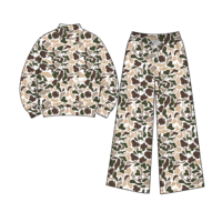 Ensembles de vêtements pour filles à imprimé camouflage, haut à manches longues et pantalon, tenue décontractée respirante, vente en gros de vêtements d'automne pour enfants