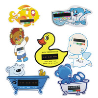 Thermomètre de bain adhésif en forme de canard avec écran LCD, bande de capteur en PVC/PP, détecte 32-42°C, pour la sécurité des enfants dans la baignoire, impression personnalisée, vente en gros