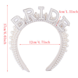 <span class=keywords><strong>Serre</strong></span>-tête de mariée en métal avec inscription BRIDE pour fête de <span class=keywords><strong>mariage</strong></span> - Product Image 3