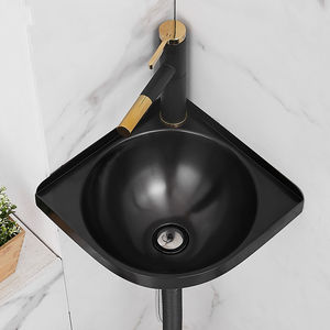 Lavabo da Parete Moderno Salvaspazio in Acciaio Inox 304 Nero Opaco di Forma Irregolare per Camper e Case Mobili 20-25cm - Product Image 4