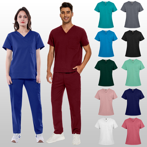 Set di Uniformi Mediche Unisex Multicolore, <span class=keywords><strong>Divisa</strong></span> per Dentisti e Infermieri, Set Elasticizzato <span class=keywords><strong>Blu</strong></span> Royal per Ospedali - Product Image 4