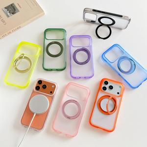 Nouvelle <span class=keywords><strong>Coque</strong></span> de Téléphone Magnétique Rotative avec Anneau, Couleurs Vibrantes, Dos Mat Translucide, Anti-Chute, Vente en Gros - Product Image 2