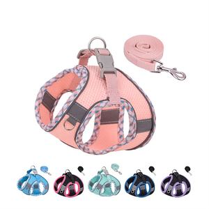 Tali kekang anjing peliharaan, beberapa warna untuk anjing luar ruangan dapat disesuaikan kotak-kotak reflektif Harness rompi tali untuk anak anjing - Product Image 2