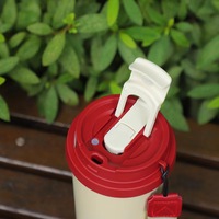 Mug à café High-Looks Lily Valley avec double bec verseur, en acier inoxydable 316, design minimaliste haut de gamme, portable, cadeaux d'affaires