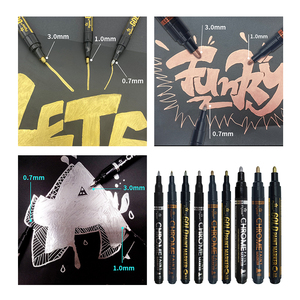 Hot Bán 0.7Mm Nghệ Thuật Gương Chrome Kim Loại Đánh Dấu Vàng Bạc Đồng Không Thấm Nước Vĩnh Viễn Bóng Sơn Bút Cho Giấy Bằng Văn Bản - Product Image 3