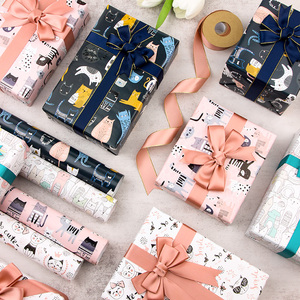 Printed Disposable Coated <b>Silicone</b> Art Paper 50x70cm Virgin Kid Gift Wrapping 4 Pieces Per Pack - Product Image 1