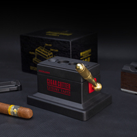 YIBAO YB-C006 Encendedor de Cigarros de Mesa de Lujo con Logotipo Personalizado, Multifuncional, 4 Cuchillas de Acero Inoxidable, Calibre 60, Rojo/Negro