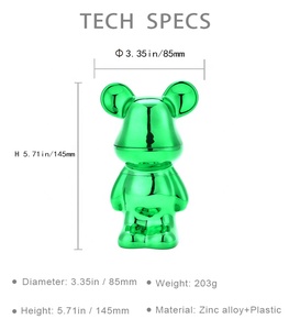 WOWO TECH forma de oso galvanoplastia Aleación de Zinc molinillo Manual de especias hierba seca <span class=keywords><strong>tabaco</strong></span> para el hogar Bar estilo de dibujos animados Material plástico - Product Image 2
