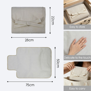 Matelas à langer confortable en velours côtelé, imperméable, réutilisable, pliable, portable <span class=keywords><strong>pour</strong></span> <span class=keywords><strong>la</strong></span> <span class=keywords><strong>maison</strong></span> et les voyages - Product Image 2