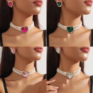 Comercio Exterior Transfronterizo: Nuevas Perlas Multicapa Exageradas de Europa y Estados Unidos, con Corazón de Amor de Colores y Cristal Grande - Product Image 2