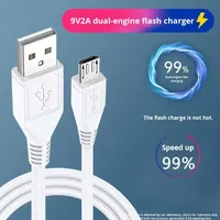 Câble de données de charge rapide Android V8 avec connecteurs USB-A/Micro USB, matériau TPE/PVC pour téléphones mobiles