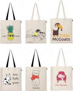 Wholesale Blank Black Handle Canvas Customised logo Print Promotional 100% Cotton Canvass Tote <b>Bag</b> - Product Image 6