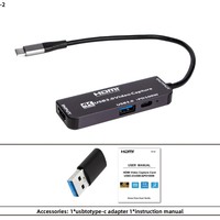 Tarjeta de Captura Hardrock Bestseller XC1-2 USB-C 1080p con Soporte para Carga PD de 100W y Transferencia de Datos USB 3.0, Compatible con Windows