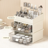 Boîte de rangement pour rouges à lèvres en plastique grande capacité, style haut de gamme, étagère de bureau de luxe légère, type tiroir