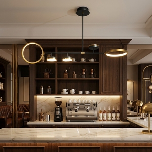 <span class=keywords><strong>Lampadario</strong></span> a sospensione LED lineare moderno, anello oro e nero, stile nordico, per bar, sala da pranzo, isola cucina, vendita all'ingrosso - Product Image 2