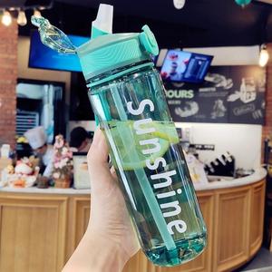 Sunshine <b>Plastic</b> Water Bottle 1000Ml With Straw For <b>Tea</b> Brewing Summer Use - Product Image 2