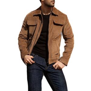 2025 Otoño Invierno Vintage chaqueta de pana para hombres Europeo Americano High Street Cross-Border Trendy Stand-Down Collar Front 6XL - Product Image 5