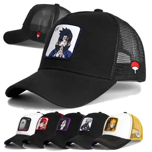 Fitspi all'ingrosso Anime Brand Uchiha Sasuke Patch Trucker Hat berretto da Baseball a tesa curva Gorras Dropshipping per