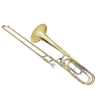 Bb Chromatic Tenor Trombone Slide Design Brass Lacquered Gold High-Quality Durable Brass Instrument