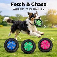 Jouet à mâcher pour chien en forme de pneu, jouet en caoutchouc durable qui couine pour chiens de taille moyenne et grande, plusieurs couleurs au choix