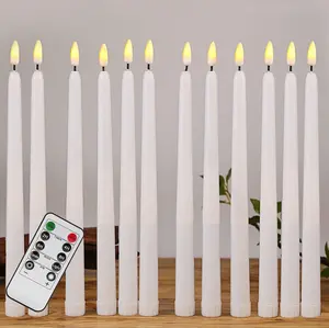 Kunststoff flammenlose Kerzen LED-Kerzen mit Fernbedienung batteriebetrieben flammenlose LED-Kerzenlicht für Hochzeit Tischdekoration