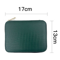 Ensemble de 13 aiguilles à tricoter circulaires détachables arc-en-ciel, 10 cm, avec sac en cuir de crocodile rouge pour le tricot manuel DIY