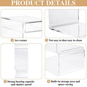 Bàn Hai Đầu Acrylic Trong Suốt Hình Chữ S Hiện Đại Bàn Cạnh Giường Acrylic Trong Suốt Bàn Cạnh Sofa Acrylic Bàn Cạnh Lucite - Product Image 5