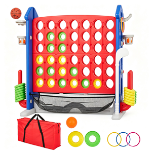 Jeu géant 4-en-1 pour enfants et adultes - Jeu familial d'extérieur pour la cour, hauteur réglable, lancer de cerceaux <span class=keywords><strong>Golf</strong></span>/Basketball - Product Image 1