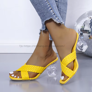 Nouvelles Sandales à Talons Hauts Souples pour Femmes, Talons Transparents Quotidiens en PU, Chaussons pour Femmes - Product Image 4