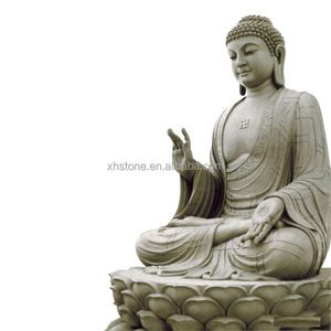 Estatua de Buda <span class=keywords><strong>Amitabha</strong></span> Orando, Tallada en Piedra Blanca, Grande, para Jardín o Exteriores, Escultura del Patriarca Budista Sakyamuni - Product Image 2