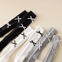 Chaussettes grises en coton, style décontracté, antidérapantes, respirantes, longueur genou