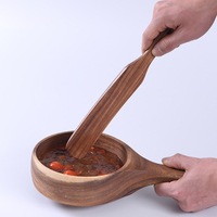 Ensemble de spatules en bois de teck, spatule à steak à long manche, spatule à pizza, spatule de cuisson, poêle antiadhésive en bois, ensemble d'ustensiles de cuisine