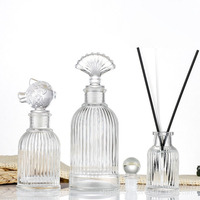 Flacon en verre vide de luxe pour diffuseur de parfum, aromathérapie, 50ml 100ml, avec logo personnalisé, emballage, surface givrée, MOQ 100 pièces