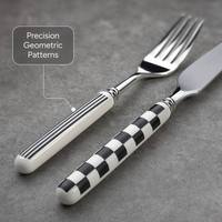 Ensemble de fourchettes à dîner en acier inoxydable avec manche en céramique, finition miroir, SS410, qualité alimentaire, pour hôtel, restaurant, restauration, vente en gros