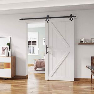 Kit de Herrajes para Puerta Corredera WEKIS, Profesional, de Alta Calidad, Duradero, de Acero Negro Satinado, con Tornillos, para Puertas Correderas Modernas de Exterior - Product Image 2