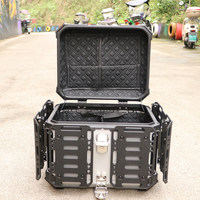 Qunwei Boîte à bagages multifonctionnelle en alliage d'aluminium 45L extensible à trois compartiments pour motos ; Modèle de voyage