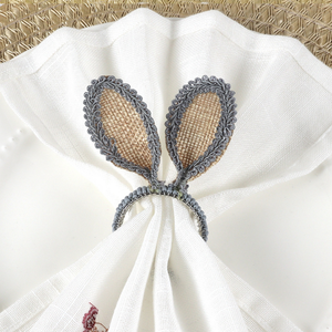 Lễ Tạ ơn tai thỏ vòng khăn ăn sáng tạo tay dệt tiệc phục sinh mô khóa - Product Image 3