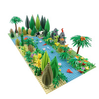 Set de Bloques de Construcción de Escena de Selva Tropical, Ladrillos MOC de Animales Tropicales, Juguete Educativo, Regalo para Niños, Venta al Por Mayor