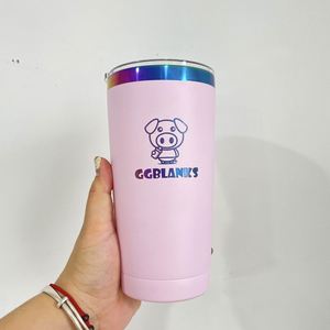 Plated 20Oz <b>Mugs</b> Stainless Steel Rainbow Plating Tumbler Insulated Travel Cup With Lid for Customized Gifts - Product Image 2