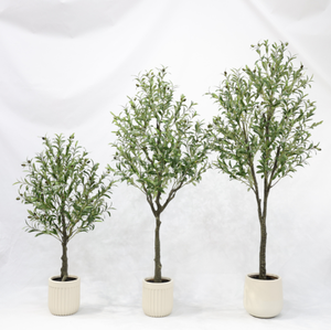 Plante d'olivier artificielle de 120/150/180 cm, pot en plastique blanc, résistante aux UV, écologique, style moderne, pour la maison, le bureau, l'hôtel, directement de l'usine - Product Image 5