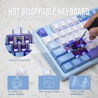 Aula M75 Three Mode Wireless Mechanical Keyboard Aluminum Gasket Hot Swappable PBT Keycaps Linear Switch For Windows Mac PC