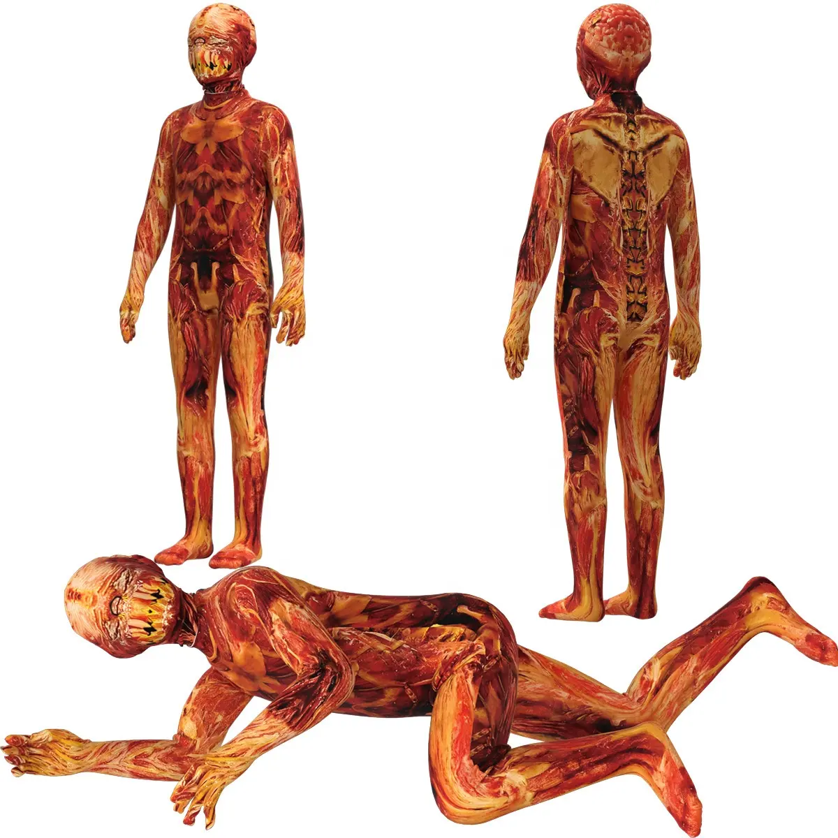 Trend Enge Horror Tv-Spel Zentai Pak Halloween Kostuums Voor Kinderen Spookhuis Resident Evil Zombie Cosplay Kostuum