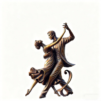 Sculptures de couple dansant en bronze 3D grandeur nature pour jardin extérieur, sur mesure, avec technique de moulage, souvenir à vendre