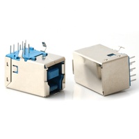 Conector USB 3.0 Tipo B Hembra de 9 Pines, Ángulo Recto, DIP, Conectores USB Tipo B de Alta Velocidad