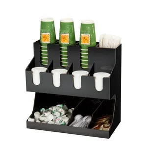 Boîte de rangement de gobelets de café jetables, en pailles, séparateur de papiers, serviettes en papier, support pour bar commercial, pièces