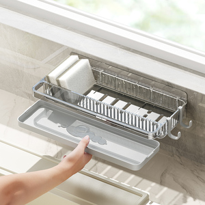 Organizador Multiusos de Pared, Adhesivo, Resistente a la Oxidación, Sin Perforaciones, con Zonas de Drenaje, <span class=keywords><strong>para</strong></span> Cocina y Baño - Product Image 5