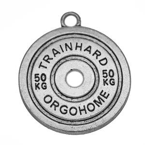 Collier faisant du métal écologique 50KG Train dur ou aller à la maison plaque de poids charme Fitness Gym inspirer pendentif - Product Image 2
