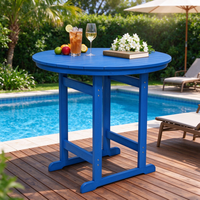 Table de bar de jardin Uplion Morden de forme ronde en plastique HIPS pour l'extérieur, idéale pour la terrasse, la plage ou l'appartement